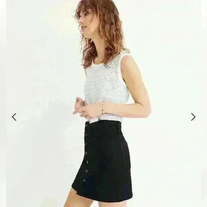 Madewell Black Snapdown Mini Skirt Size 31